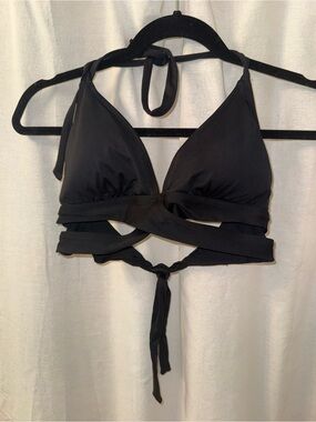 Kona Sol Black Halter Wrap Bikini Top